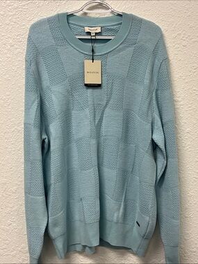 Bugatchi Sky Blue Textured Crewneck Sweater
-#1191